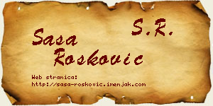 Saša Rošković vizit kartica